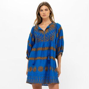Oliphant Cuff Sleeve Mini Dress in Soleil Blue Size XS NWT